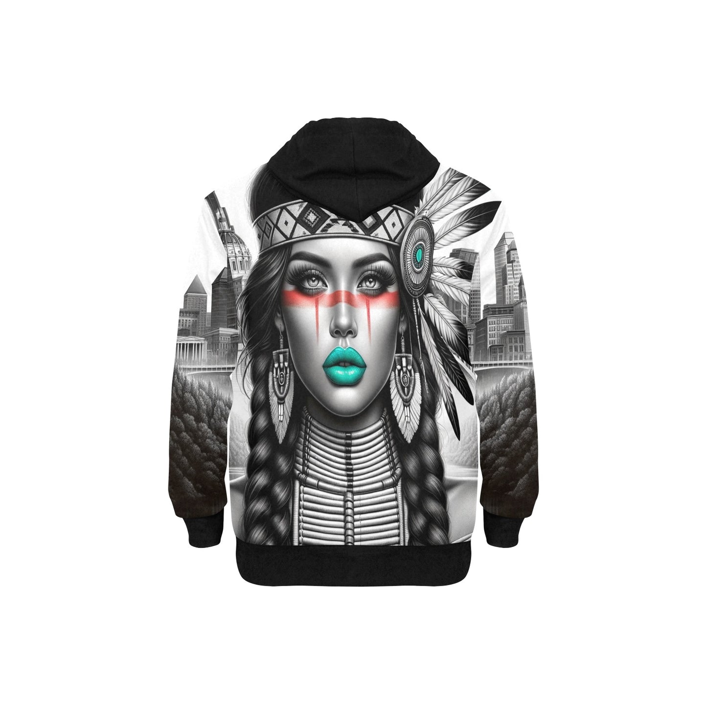 Native American Woman - Men's Long Sleeve Fleece Hoodie