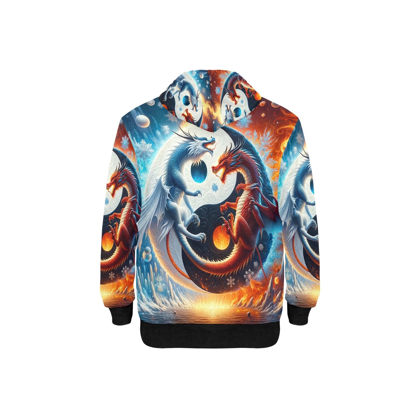 Dragon Yin Yang - Men's Long Sleeve Fleece Hoodie