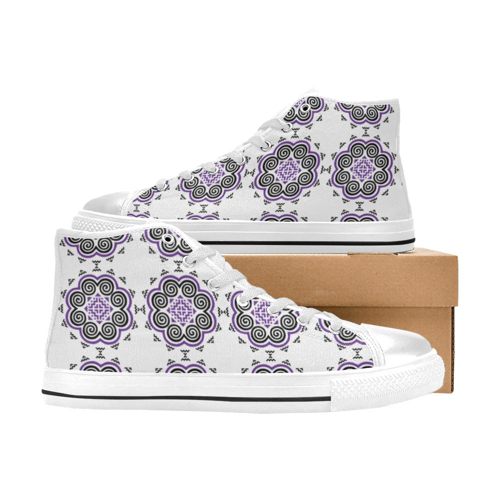 Hmong Elephant Foot - Men’s High-Top Canvas Shoes