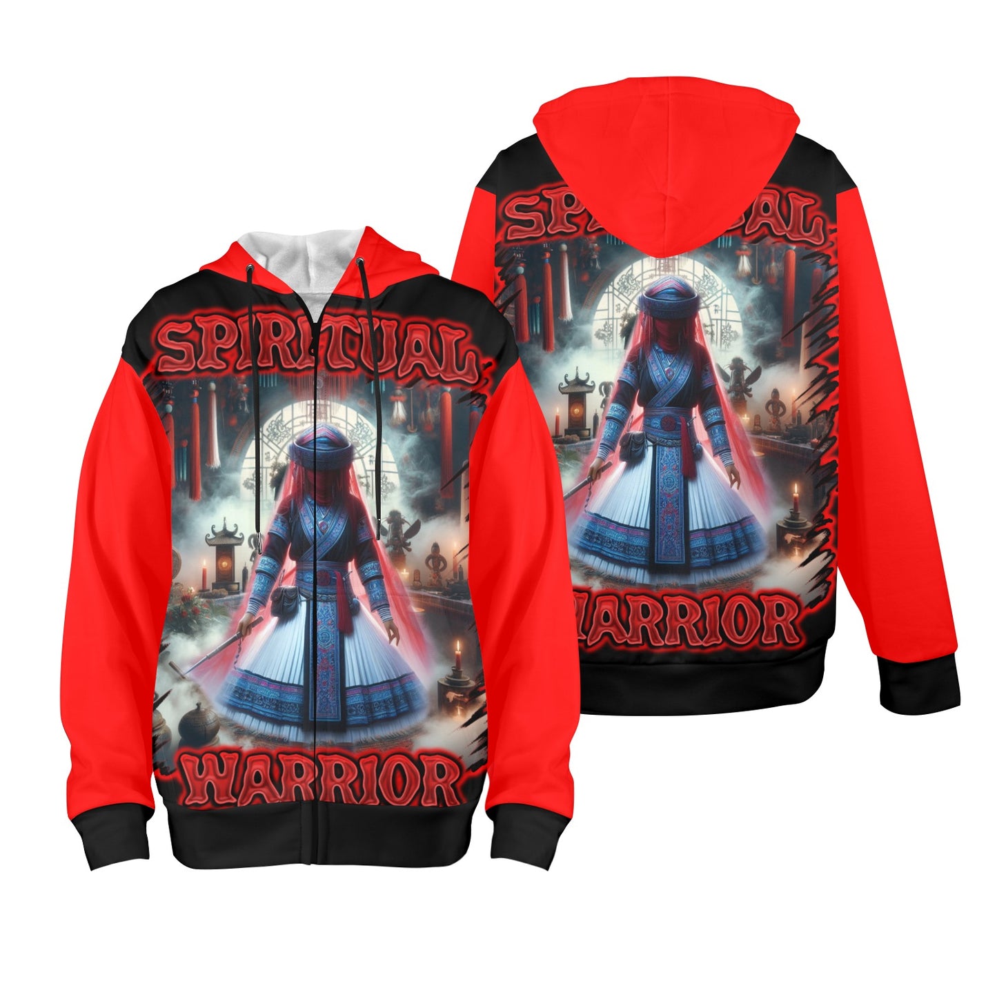 Spiritual Warrior - Women's Fleece Full-Zip Hoodie