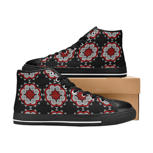 Hmong Elephant Foot - Men’s High-Top Canvas Shoes