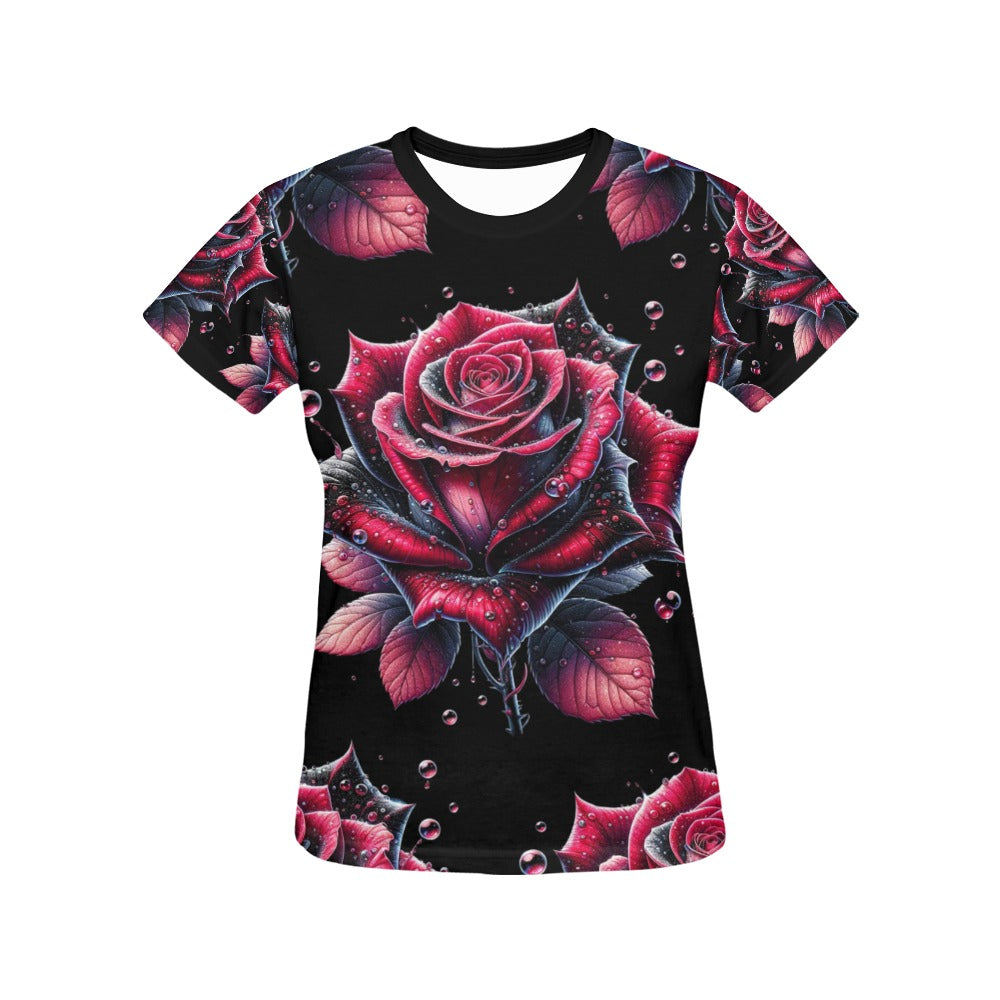 Red Black Rose - Women's T-Shirt