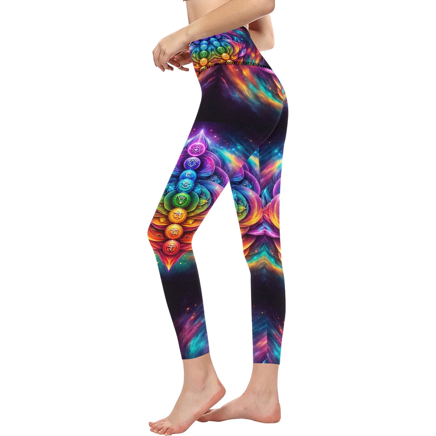 Energetic Chakras - Women's High-Waisted Leggings