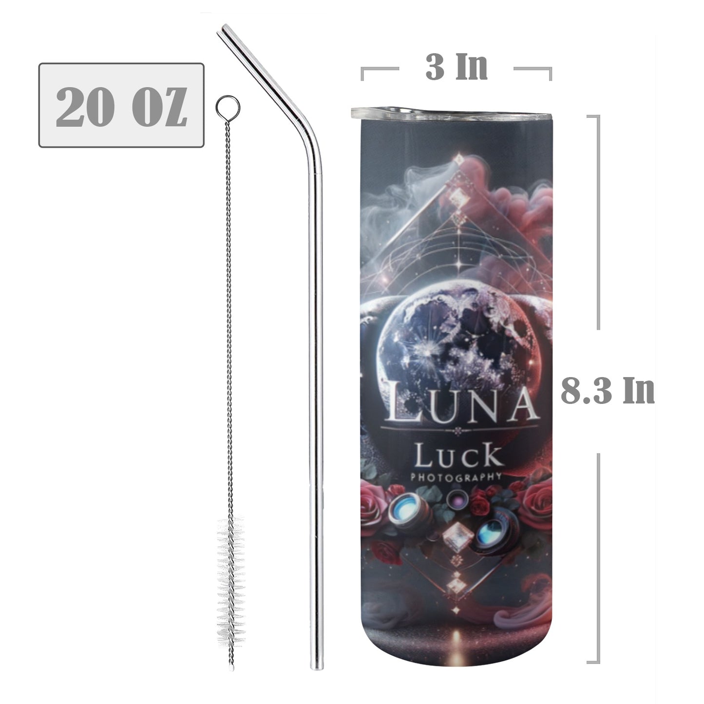 Luna Luck Photography - 20oz Tall Skinny Stainless-Steel Tumbler