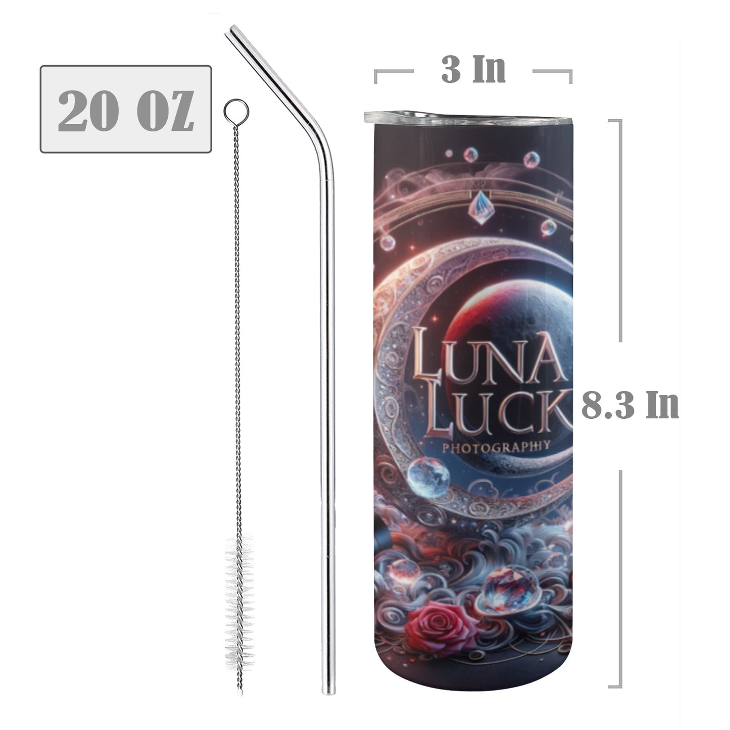 Luna Luck Photography - 20oz Tall Skinny Stainless-Steel Tumbler