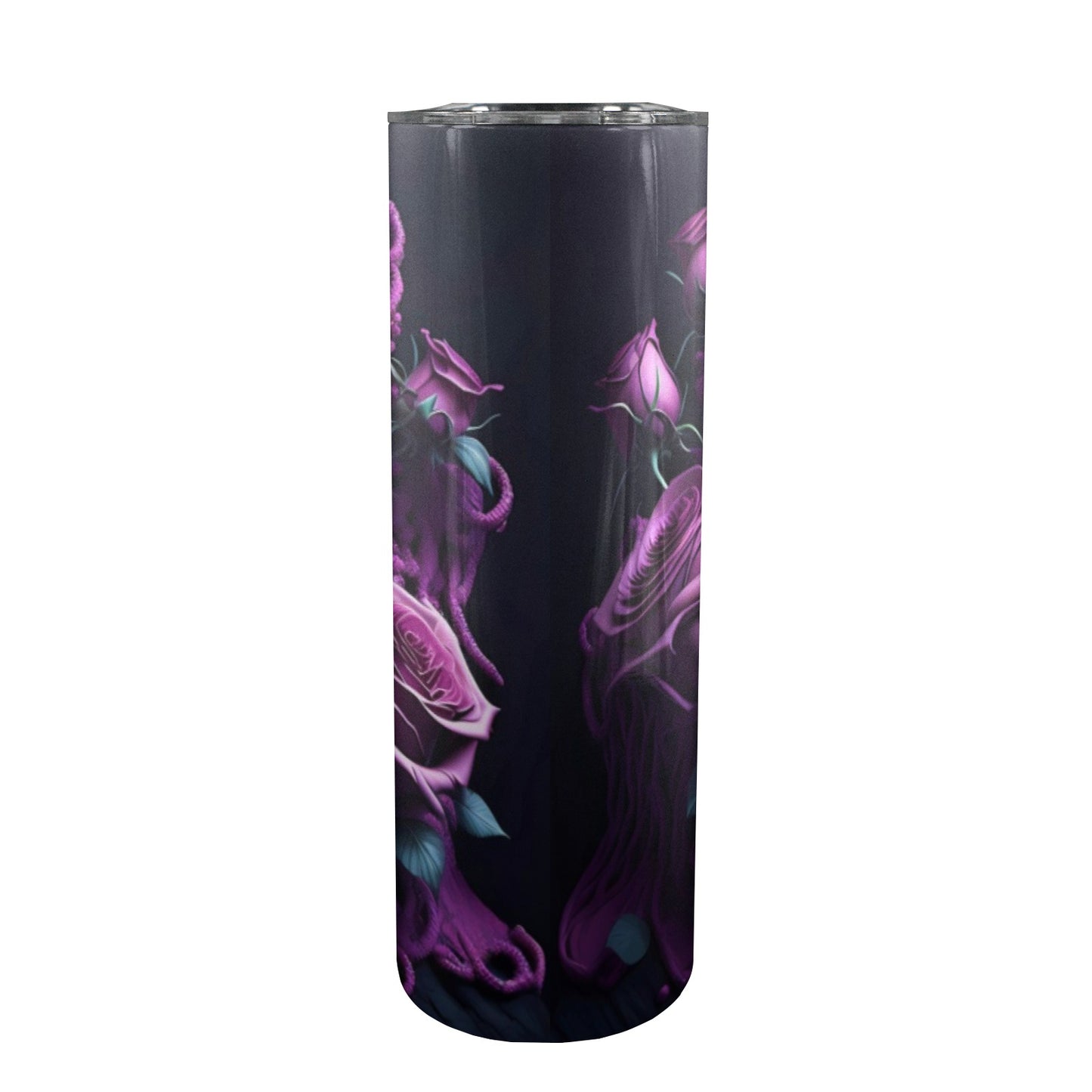 Lion With Purple Roses - 20oz Tall Skinny Stainless-Steel Tumbler