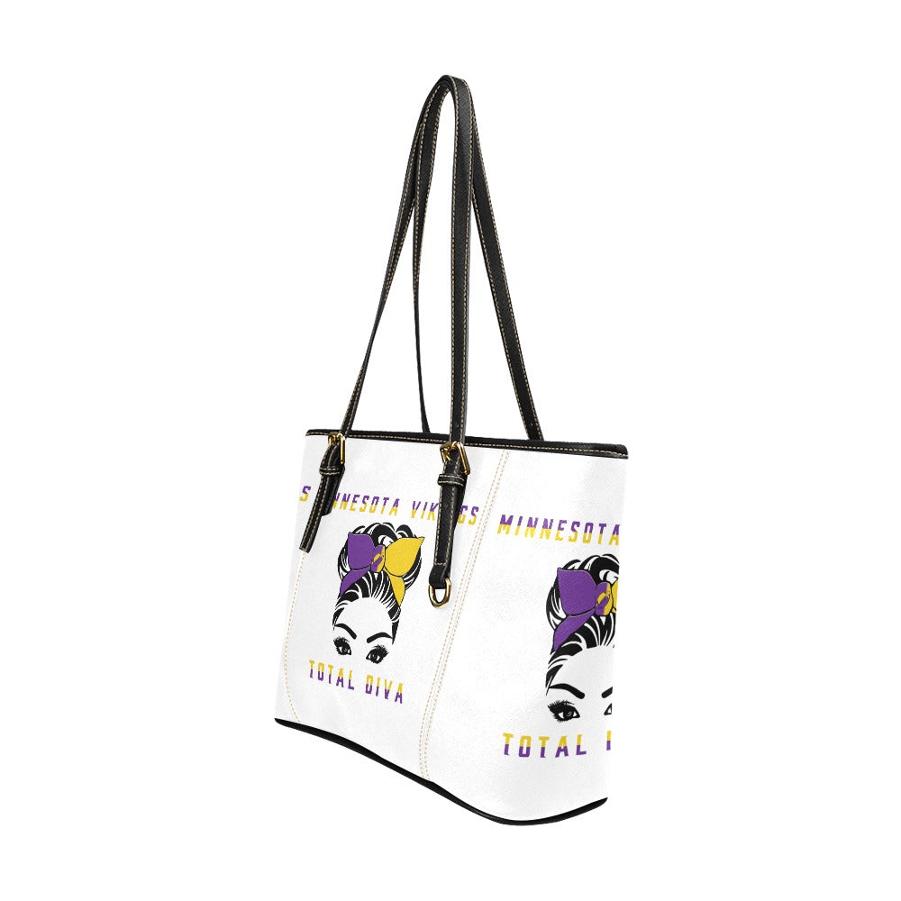 Minnesota Vikings - Large Leather Tote Bag