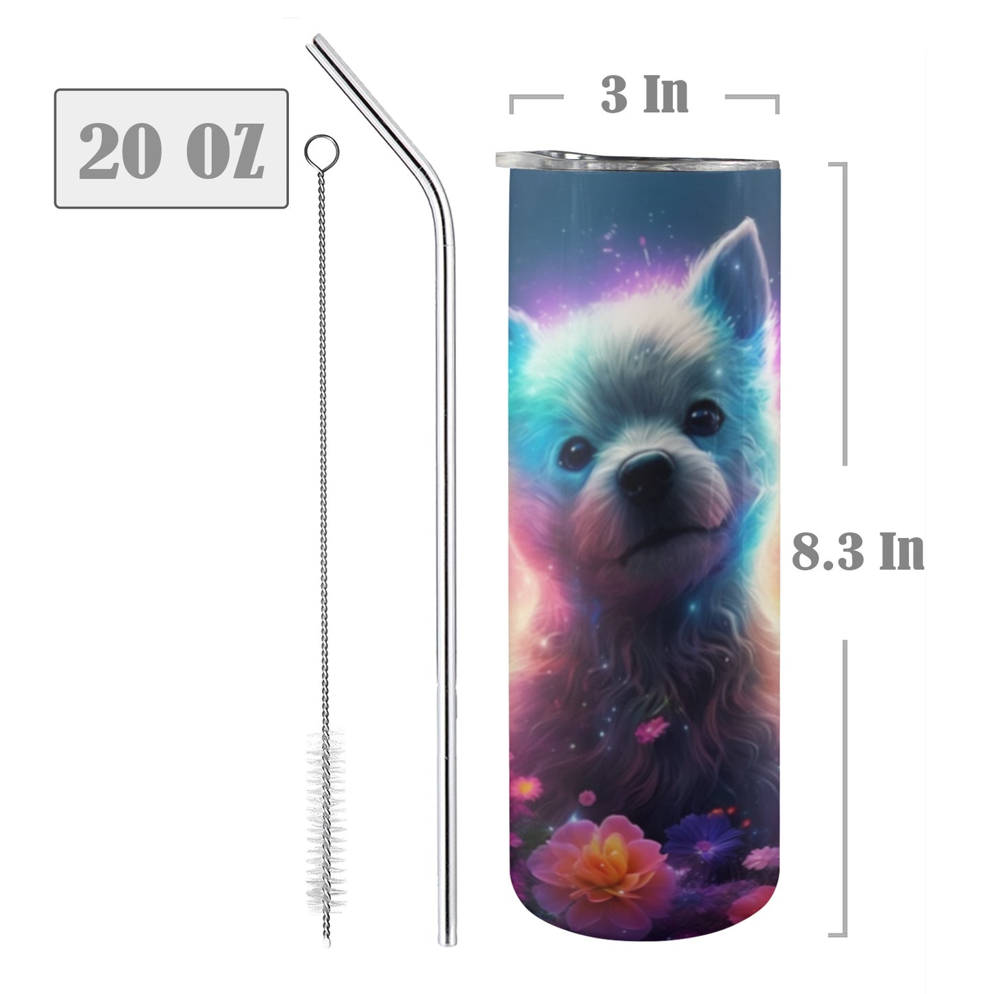 Neon Puppy - 20oz Tall Skinny Stainless-Steel Tumbler