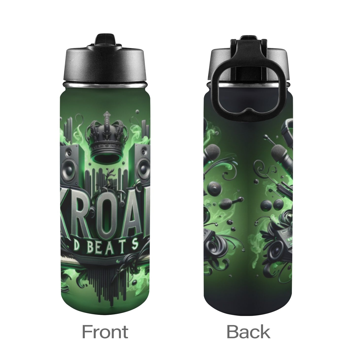 Kroam D "K-Style" - 18oz Insulated Water Bottle with Straw Lid