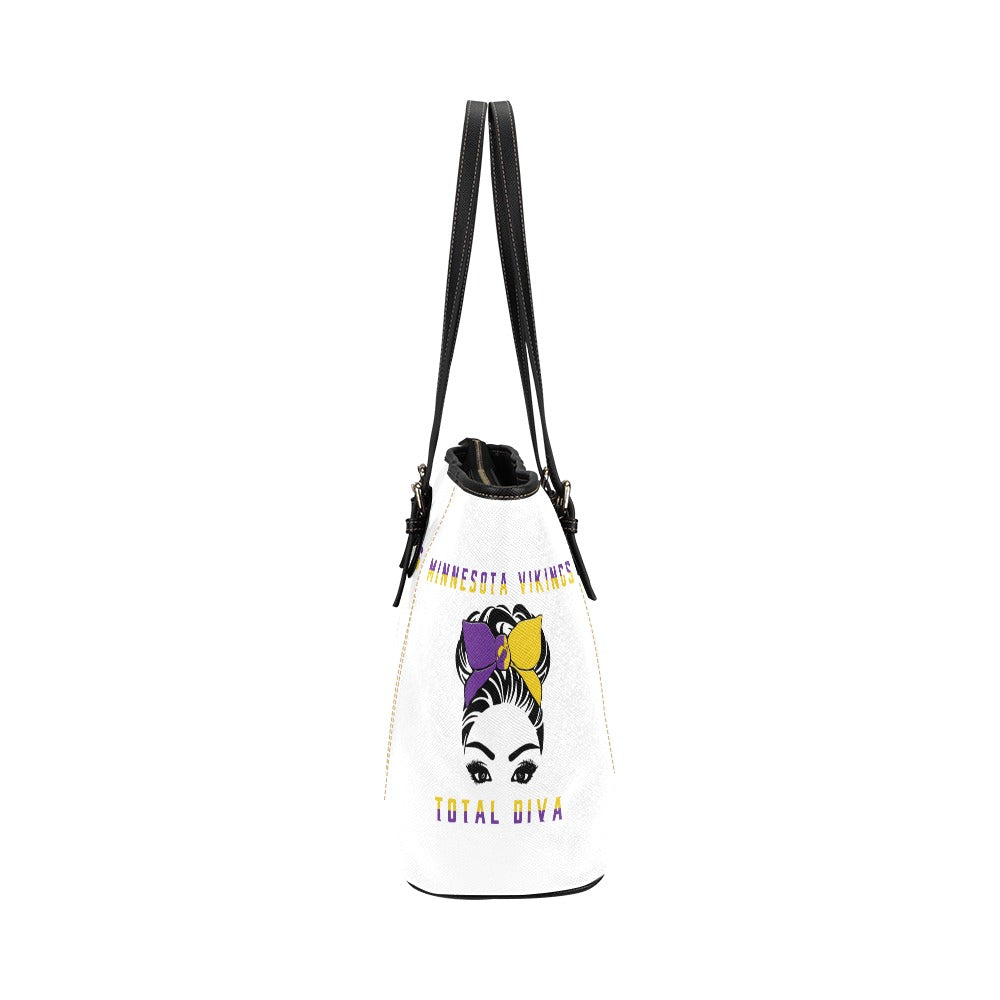 Minnesota Vikings - Large Leather Tote Bag