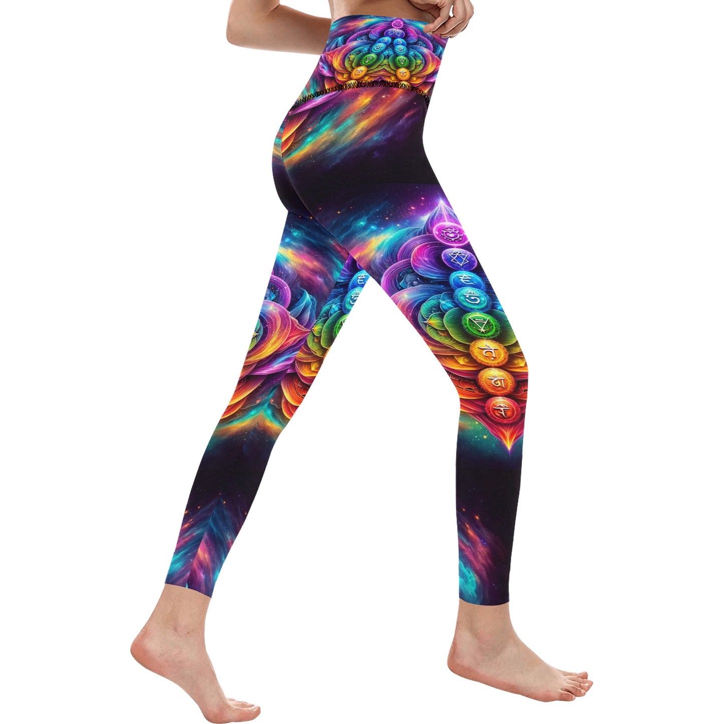 Energetic Chakras - Women's High-Waisted Leggings