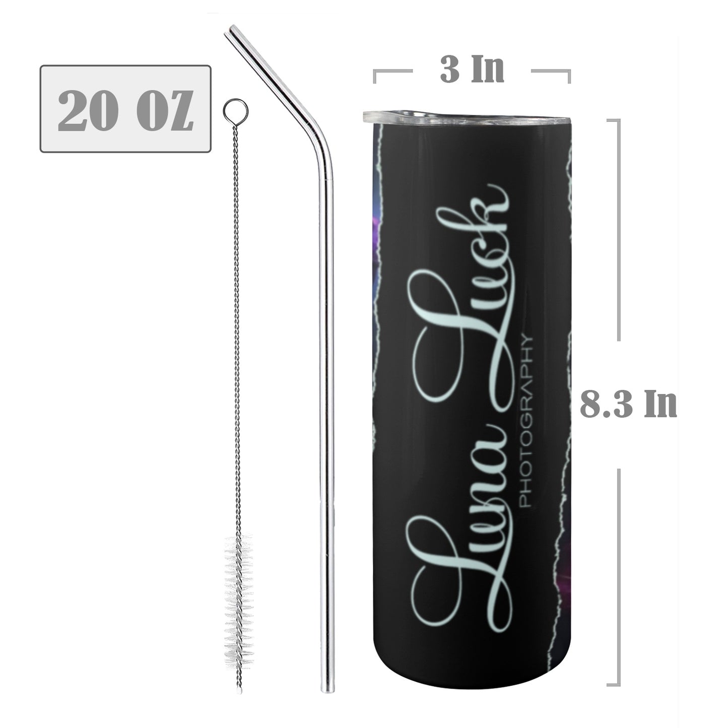 Luna Luck Photography - 20oz Tall Skinny Stainless-Steel Tumbler