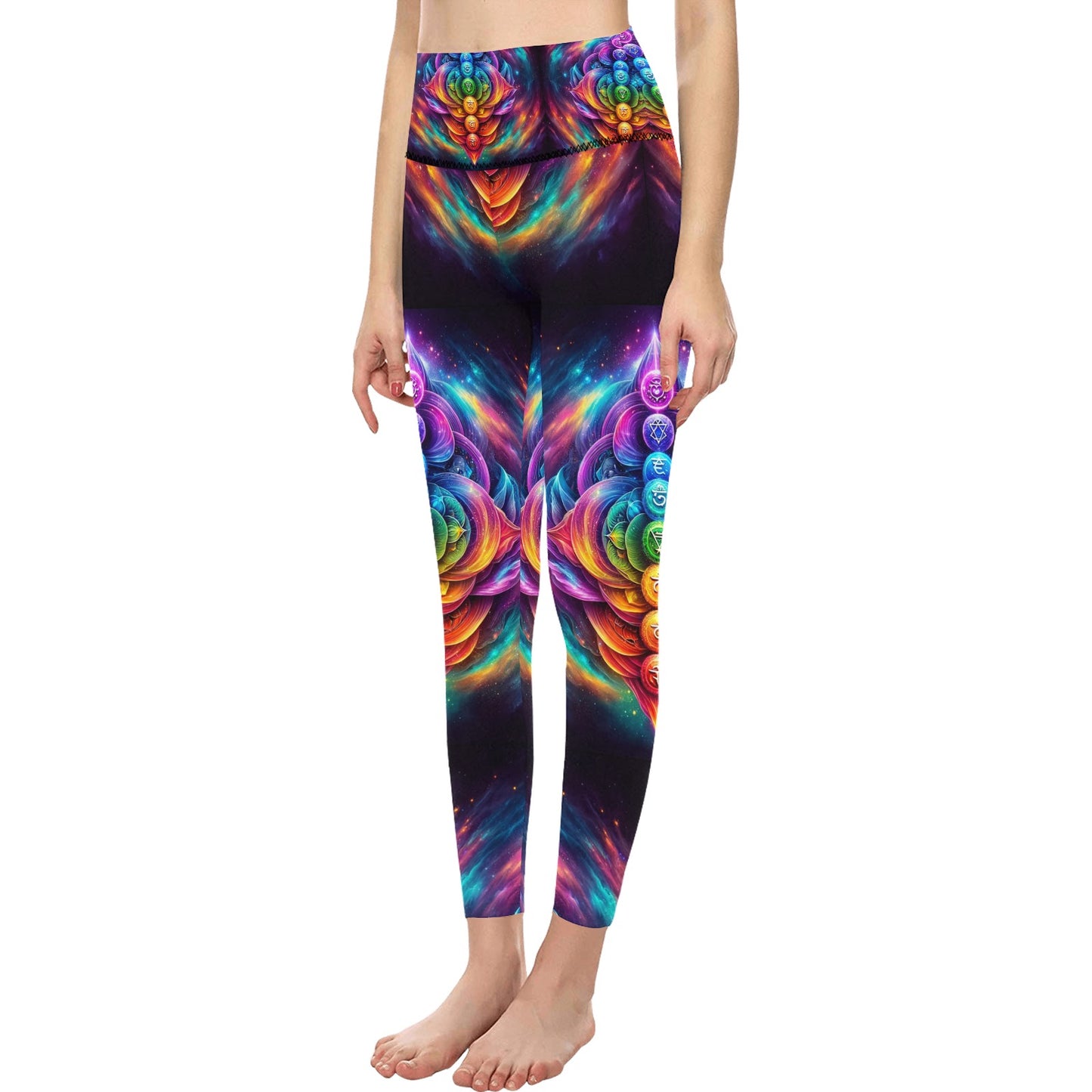 Energetic Chakras - Women's High-Waisted Leggings